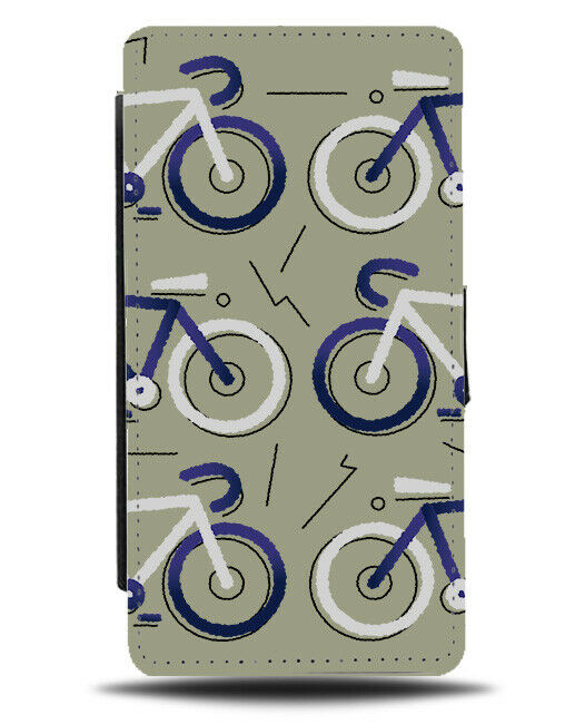 Cycle Bikes Pattern Flip Wallet Case Design BMX Mountain Bike Shapes Symbol J038