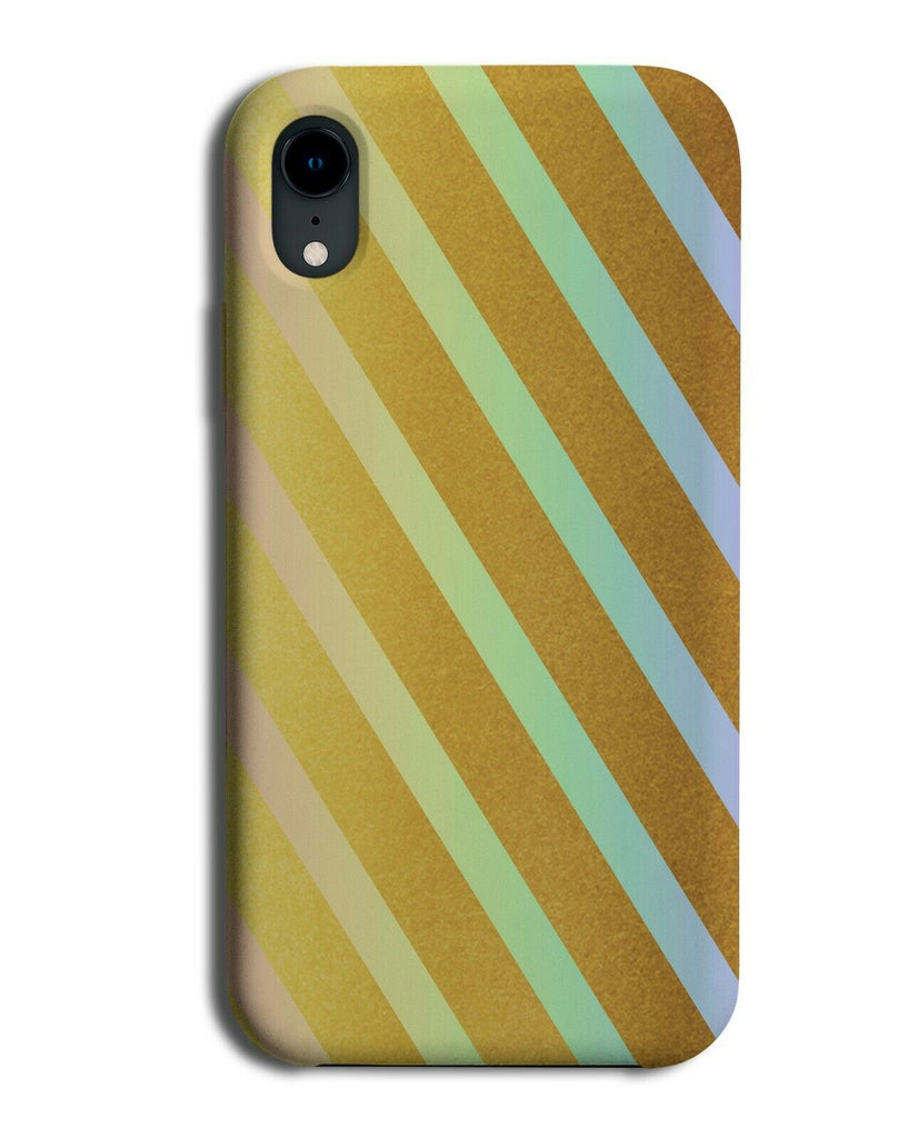 Gold & Colourful Striped Phone Case Cover Coloured Stripes Golden Rainbow i890