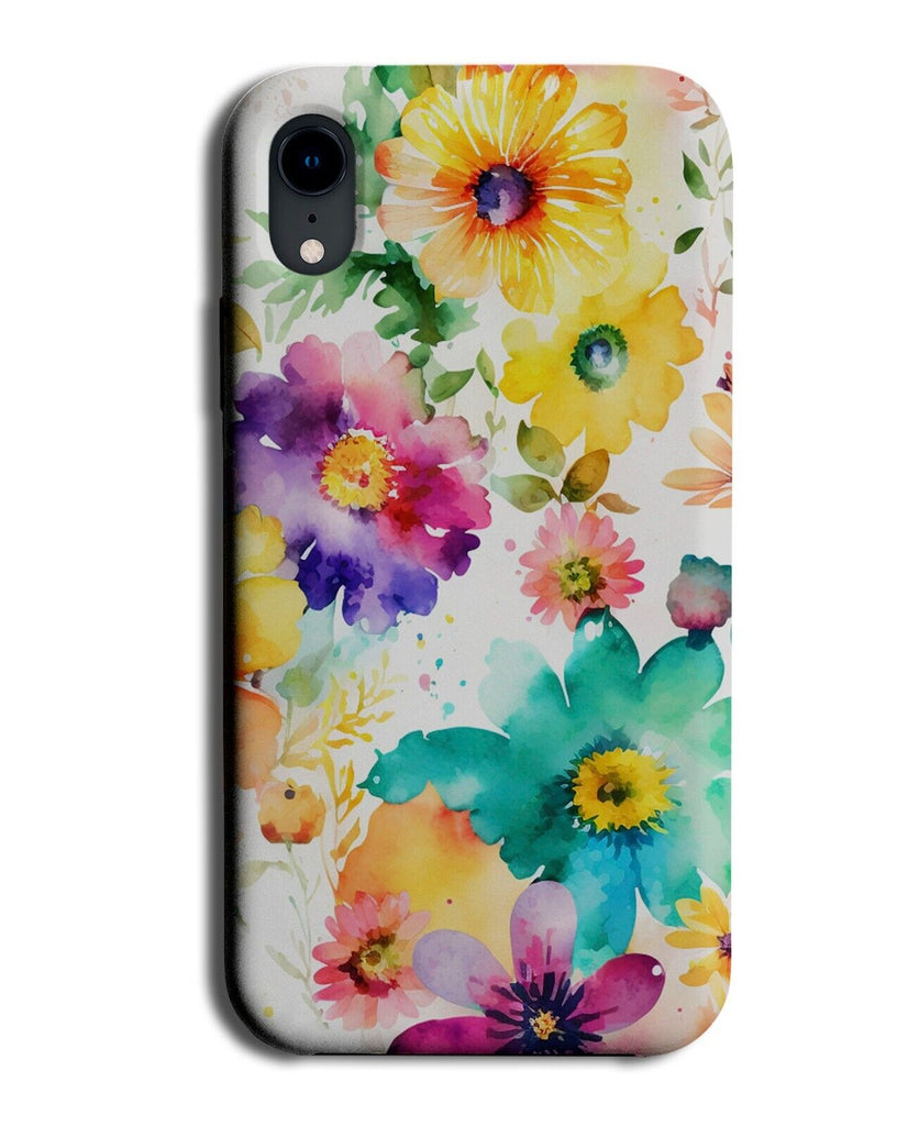 Floral Watercolour Flowers Phone Case Cover Flower Spring Colourful Petals BD81