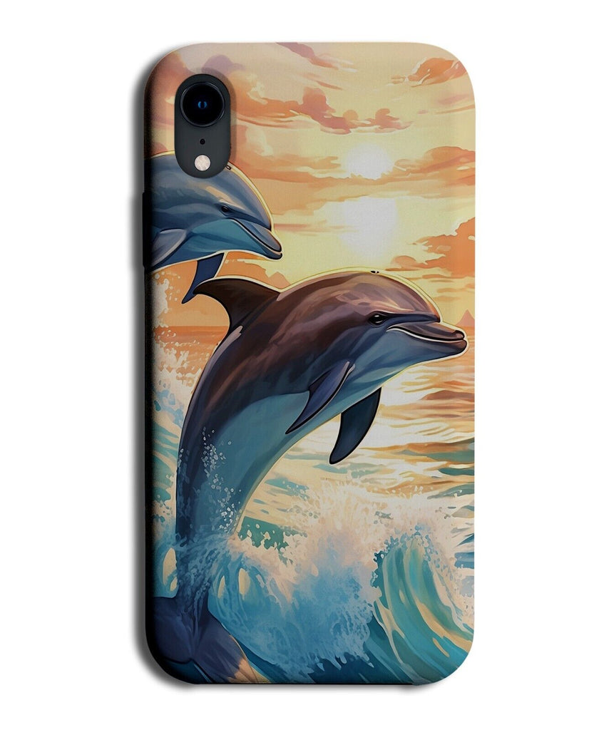 Jumping Dolphins Painting Print Phone Case Cover Dolphin Leap Leaping Sea DD72