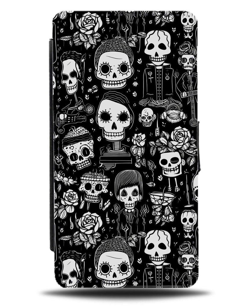 Black Emo Style Art Flip Wallet Case Grunge Rocker Rock n Roll Band Gothic CY39