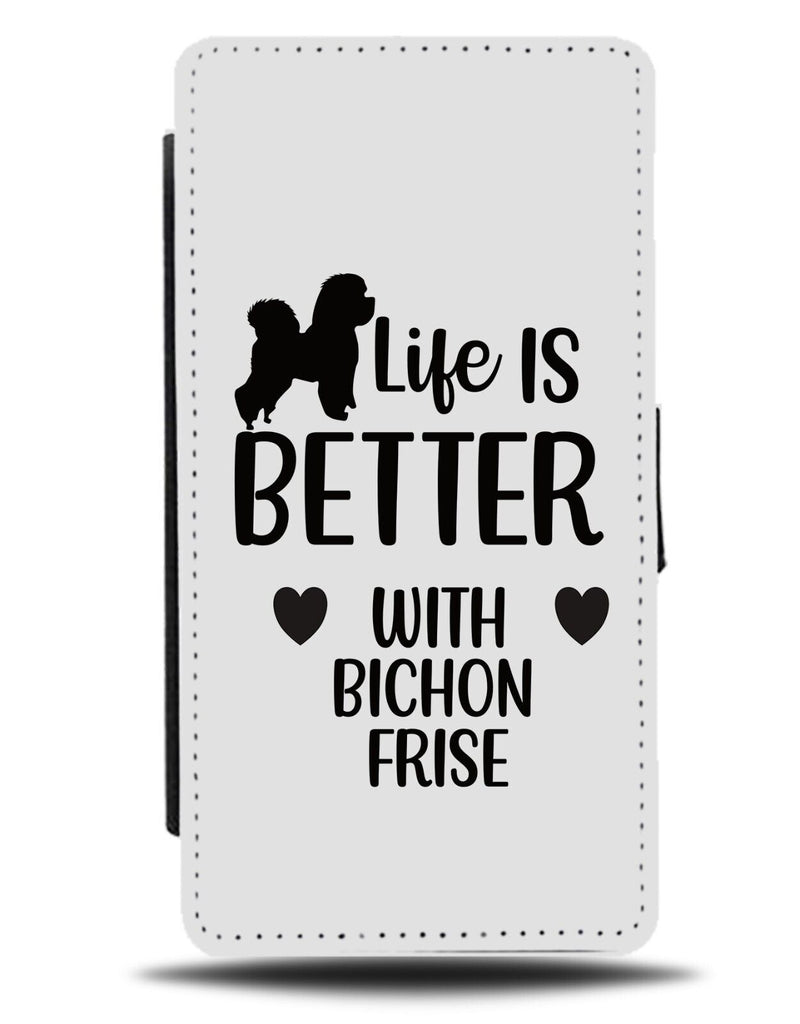 White Bichon Frise Novelty Quote Flip Wallet Case Frises Dog Breed Pet Body DB17