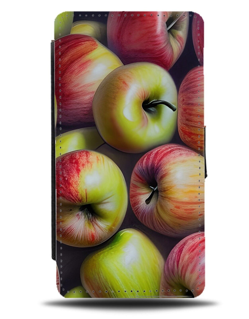 Apples Pattern Flip Wallet Case Apple Fruit Fruits Green Granny Smith Red CY78