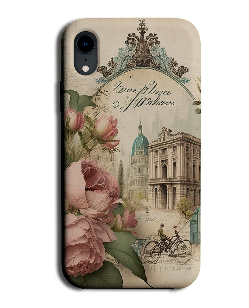 Vintage French Scenery Phone Case Cover Style France Scrapbook Old Looking BW38