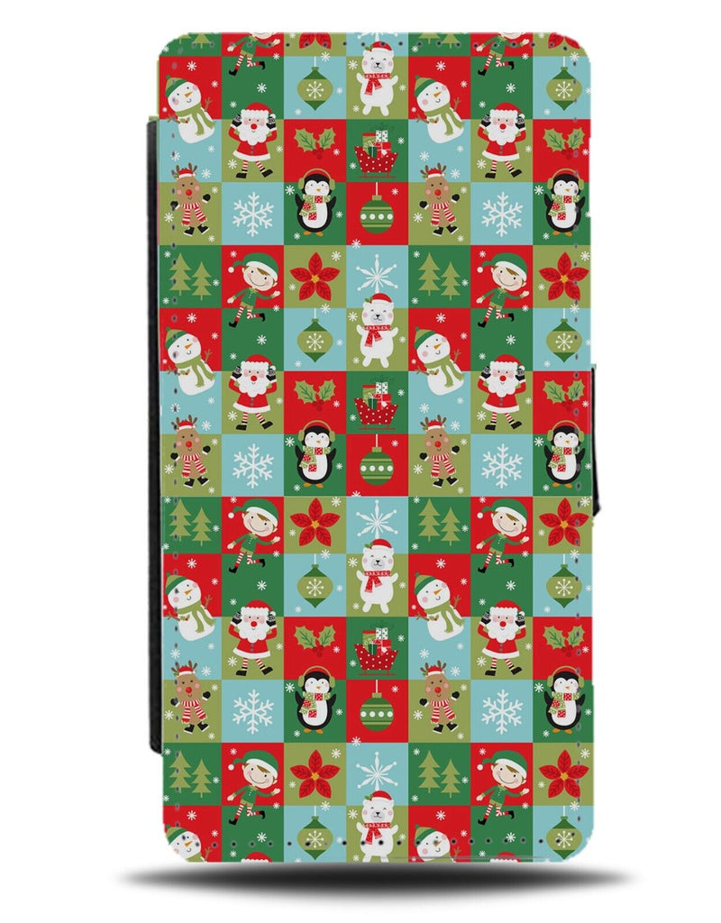 Christmas Wrapping Paper Design Flip Wallet Case Present Gift Style Pattern CZ66
