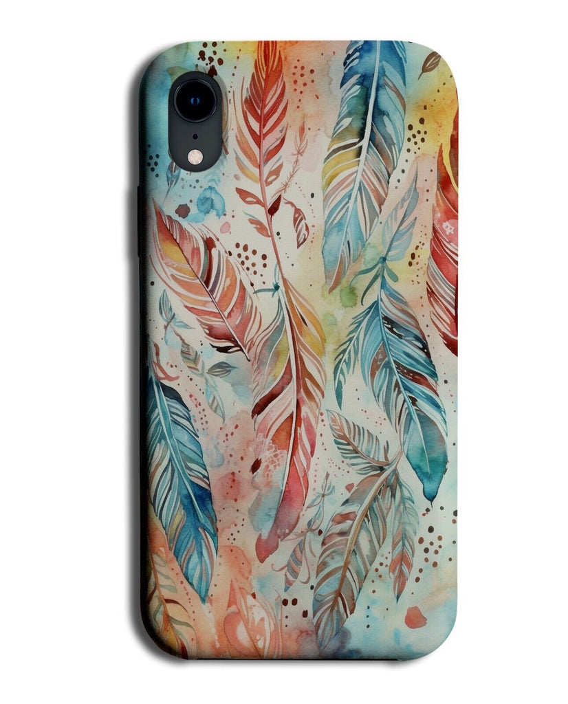 Boho Feathers Phone Case Cover Colourful Native American Style Feather DH23