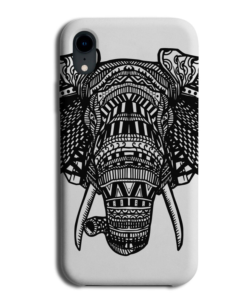 Henna Elephant Design Phone Cover Case Tattoo Pattern Shapes Lines Face J304