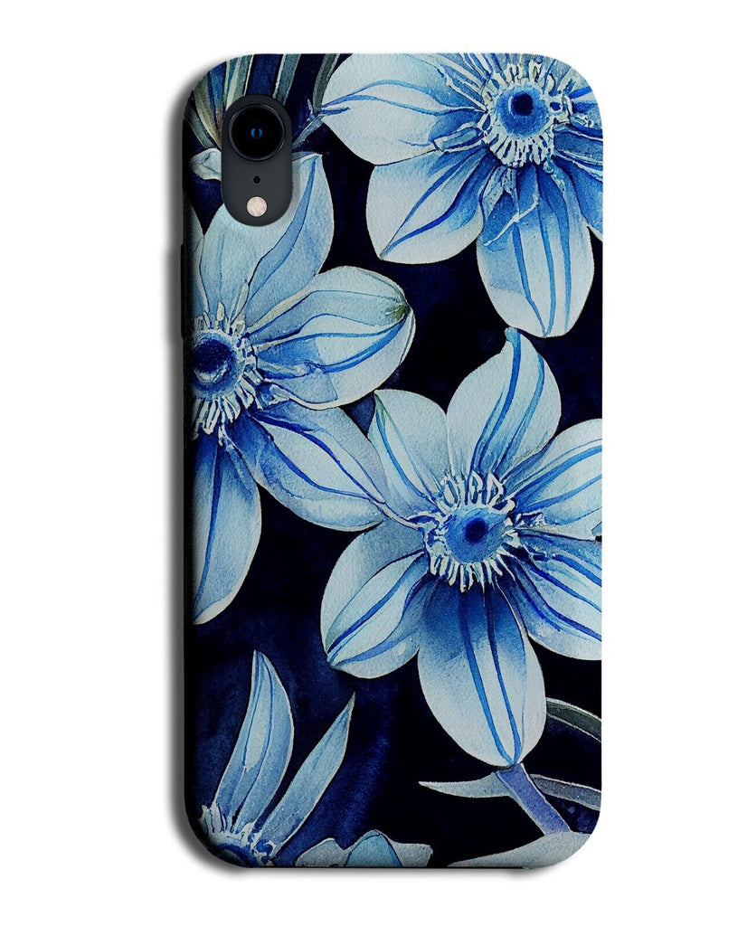 Anemones Flowers Phone Case Cover Flower Blue Floral Anemone Floral Petals Q488A
