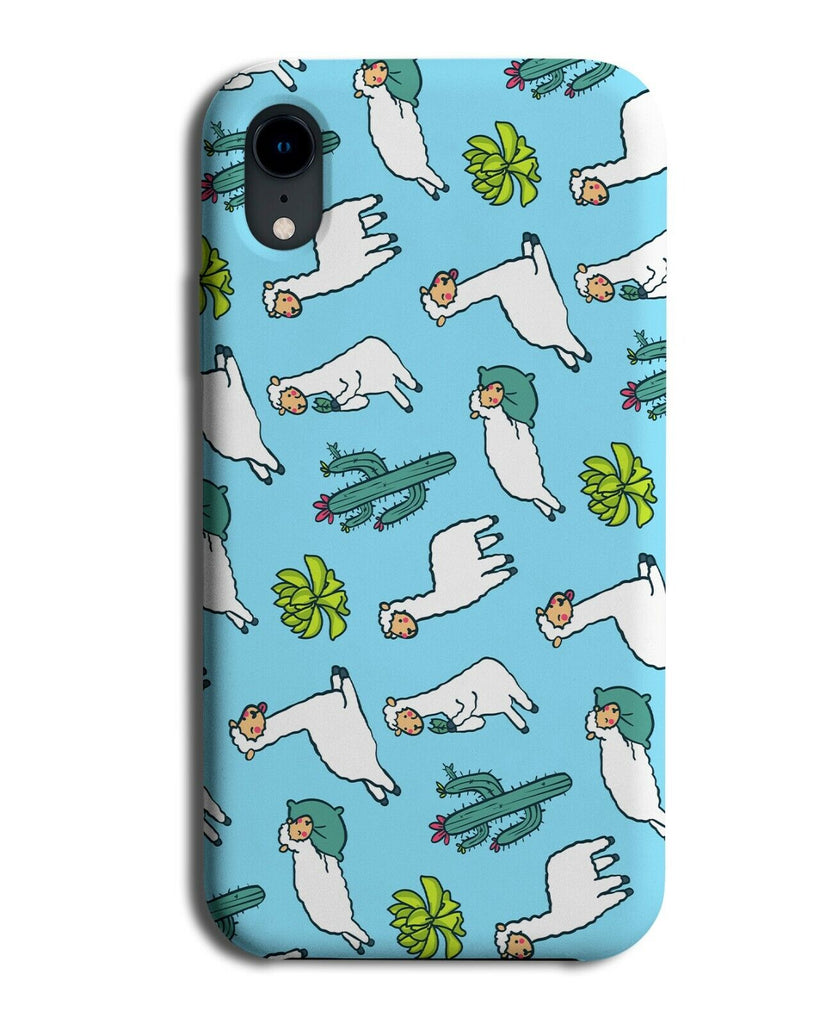 Llamas and Cactus Phone Case Cover Llama Alpaca Alpacas Cartoon Pattern E613