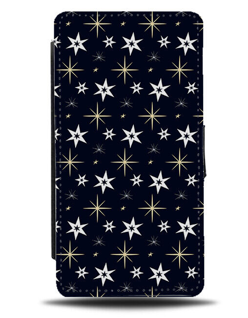 Twinkle Stars Design Flip Wallet Case Pattern Star Night Space Sky K761