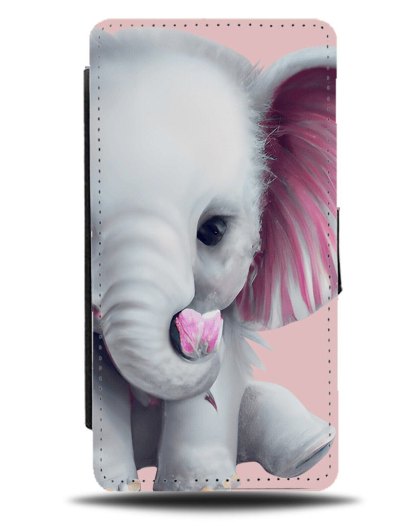 Valentines Day Elephant Flip Wallet Case Valentine Baby Little Airbrush AG78