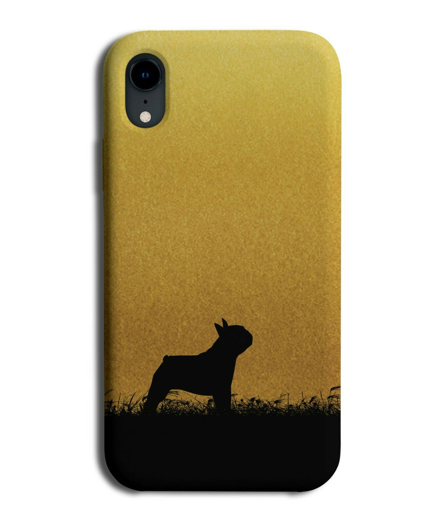 Pug Silhouette Phone Case Cover Pugs Gold Golden Coloured Dog Dogs I004