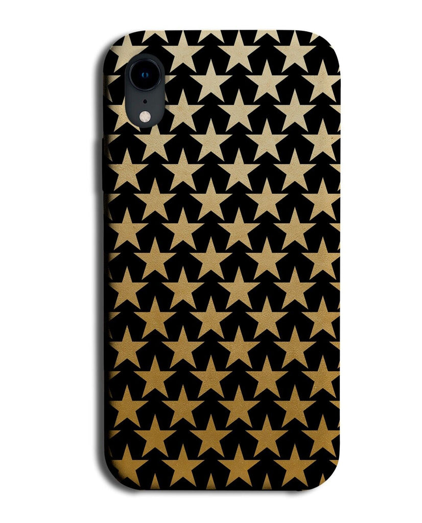 Black Phone Case Cover With Golden Stars Star Shape Shapes Gold Stylish Q699J