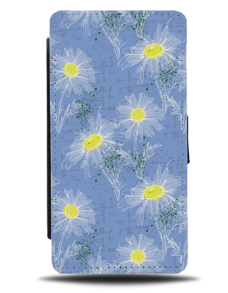 Blue Summer Camomile Pattern Flip Wallet Case Floral Chamomile Daisies Ai15