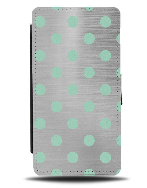 Silver and Mint Green Spotted Flip Cover Wallet Phone Case Spotty Spots i499