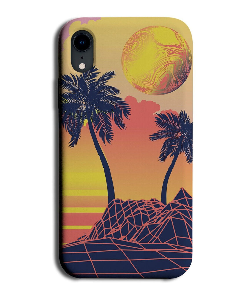 Retro Sunrise Vapourwave Phone Case Cover Scene Palm Tree Vaporwave Style CR35