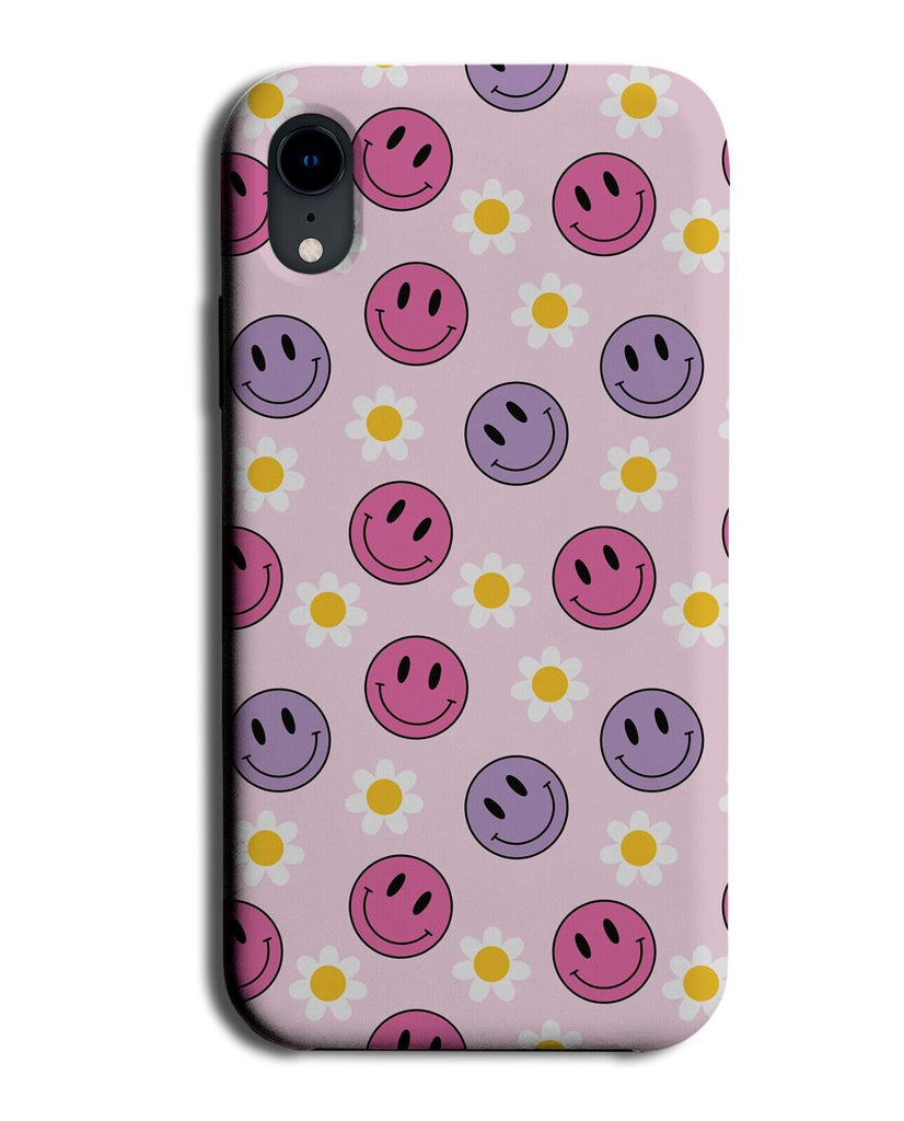 Smiley Faces Phone Case Cover Happy Smile Face Symbol Symbols Pink Purple BB46