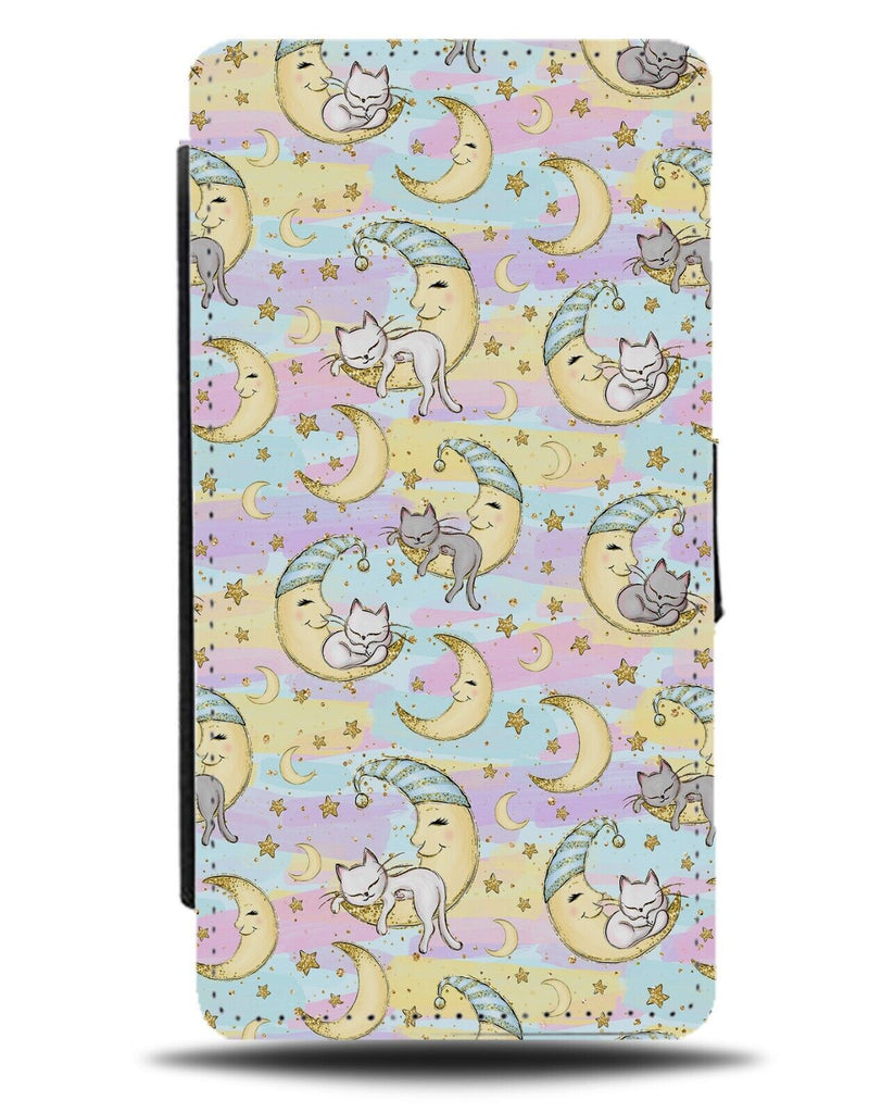 Childrens Story Book Kitten In Night Sky Flip Wallet Case Picture Kids Cats AH54