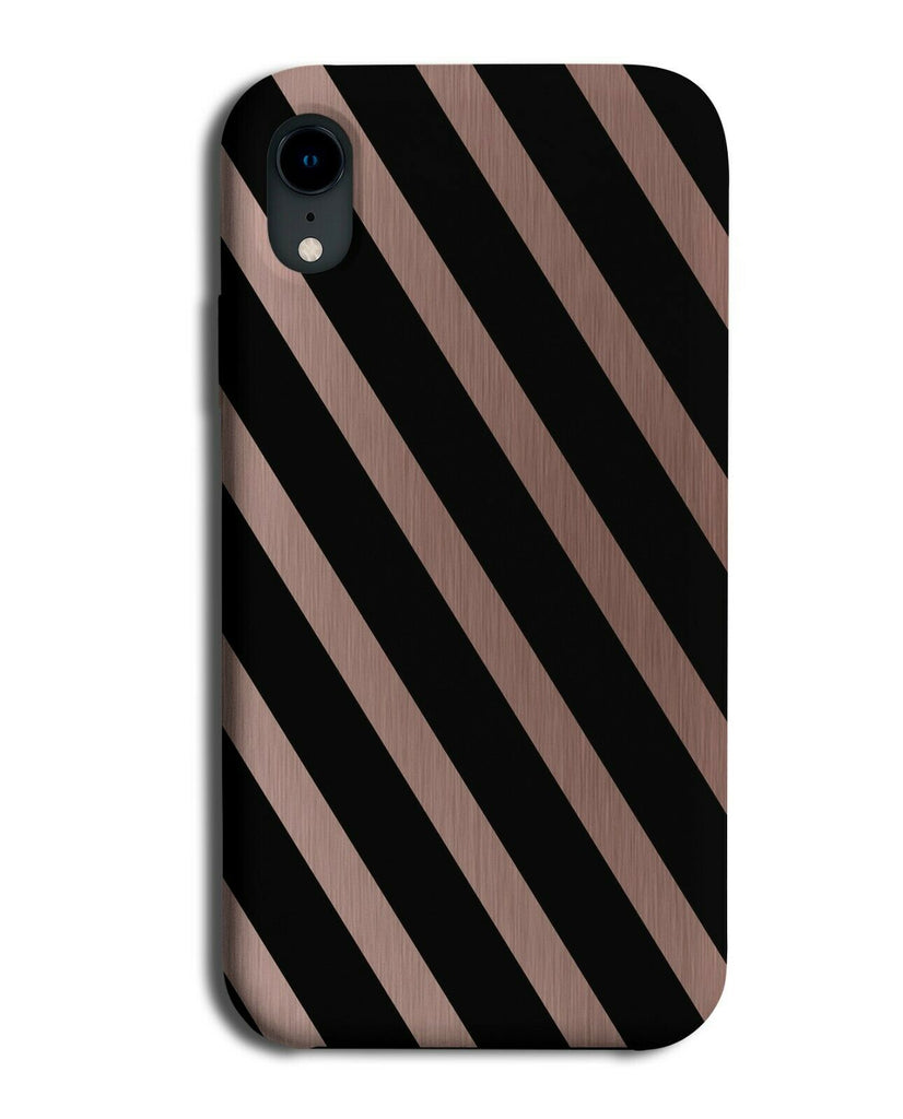 Black and Rose Gold Stripe Pattern Phone Case Cover Stripes Lines & Golden I899