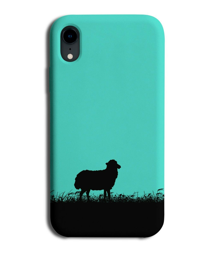 Sheep Silhouette Phone Case Cover Lamb Lambs Turquoise Green i285