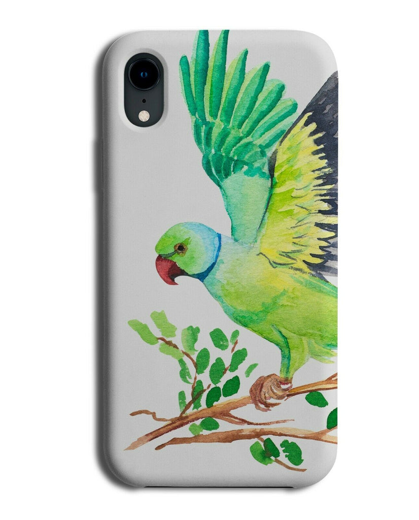 Ring Necked Parakeet Green Watercolour Oil Painting Photo Phone Case Cover H280