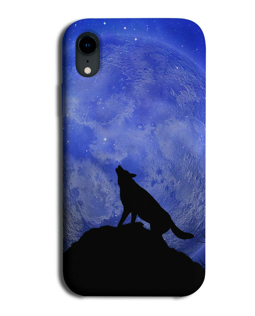 Howling Wolf Phone Case Cover | Wolves Night Dark Silhouette Blue Navy b175