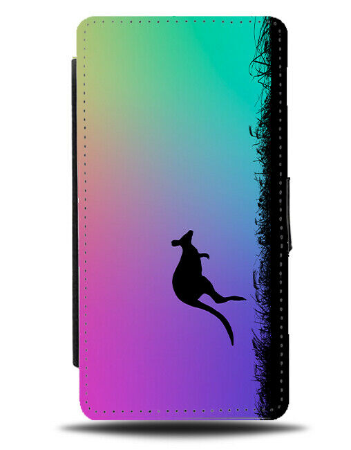 Kangaroo Silhouette Flip Cover Wallet Phone Case Kangaroos Multicoloured I057