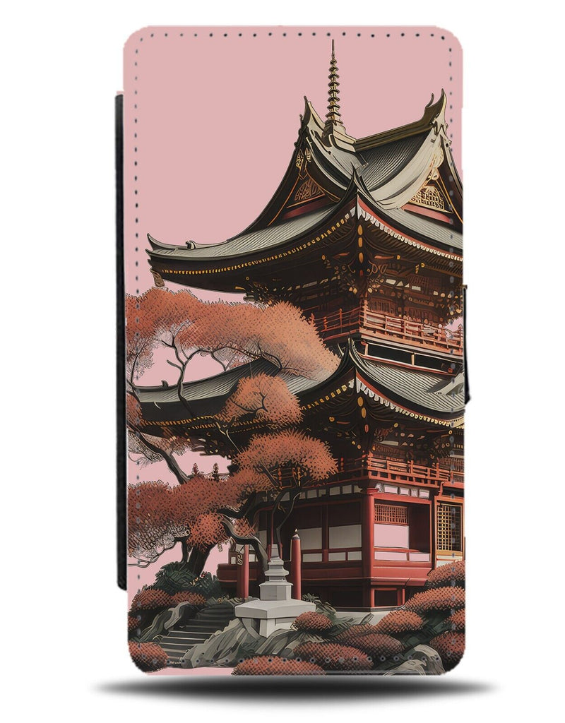 Chinese Traditional Temple Flip Wallet Case Japanese Asian Oriental Shrine BB75