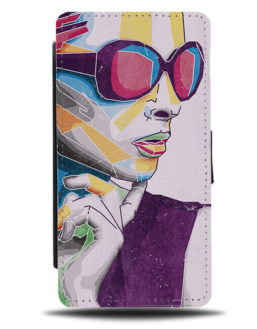 Polygonal Model Face Flip Wallet Case Models Retro Vintage 80s 70s Pop Art N383