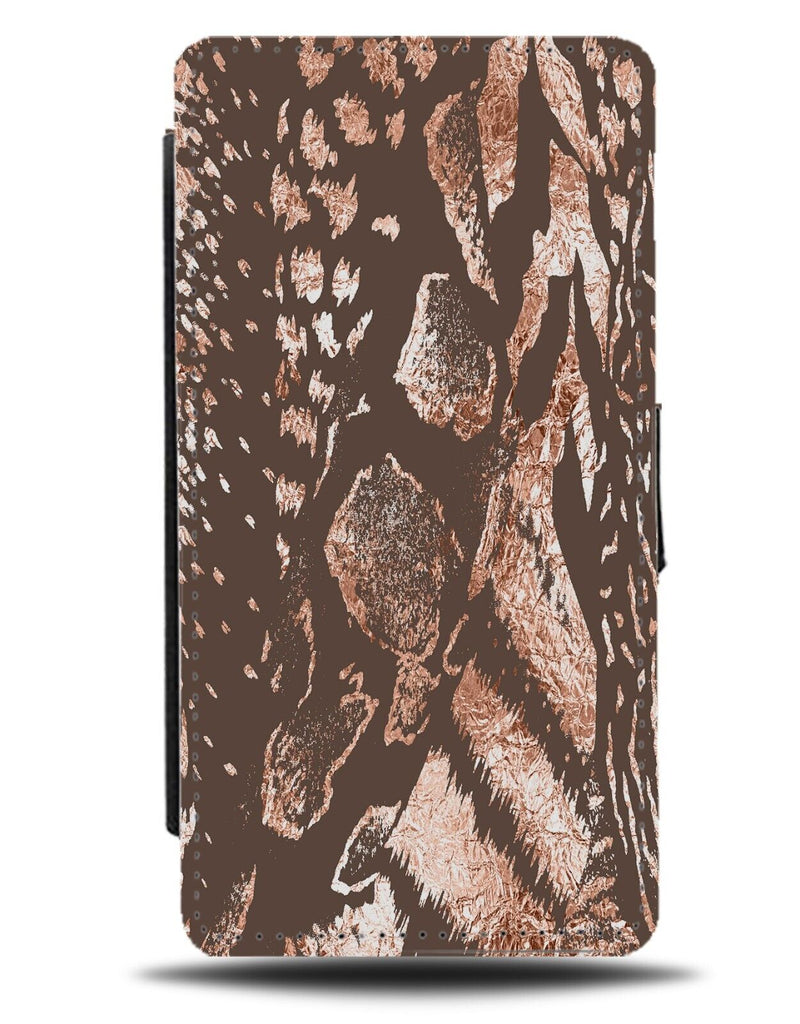 Rose Gold Leopard Print Flip Wallet Case Animal Stripes Pattern Leopards CM44