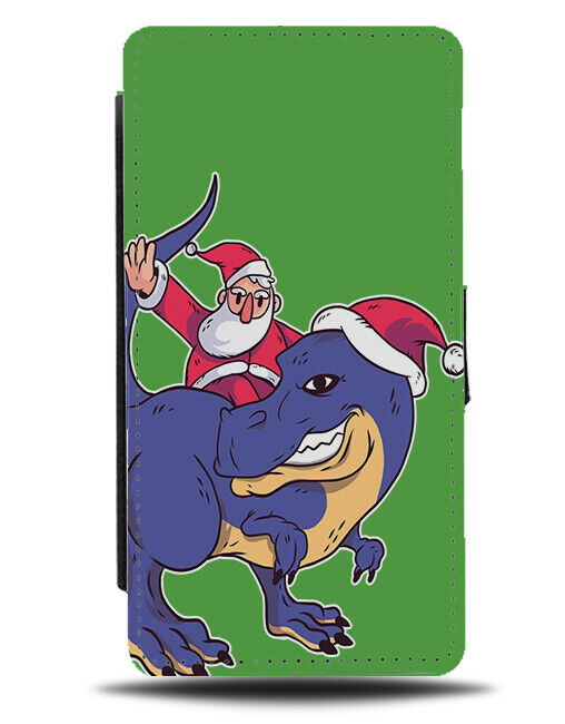 Santa Riding Dinosaur Phone Cover Case Santas Claus Sleigh Xmas Christmas J236