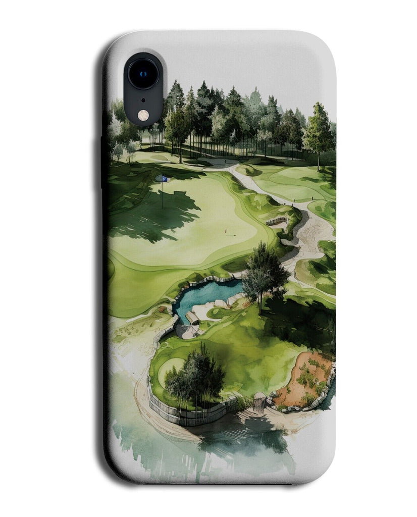 Golfers Painting Phone Case Cover Golf Scene Landscape Field Pitch Lawn DA43