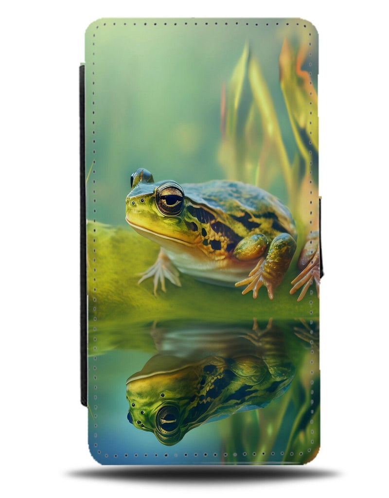 Frog In Nature Flip Wallet Case Pond Lily Pad Pads Frogs Wild River Toad AD77