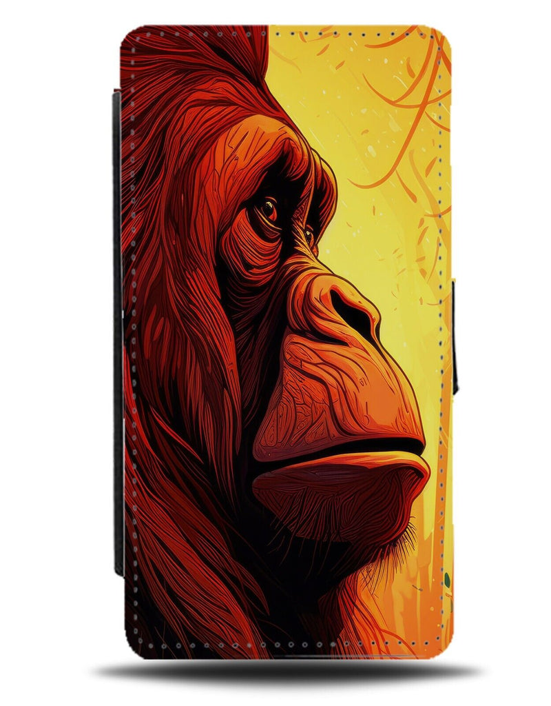 Side Of Orangutans Face Flip Wallet Case Orangutan Sad Animal Nature Head DD57