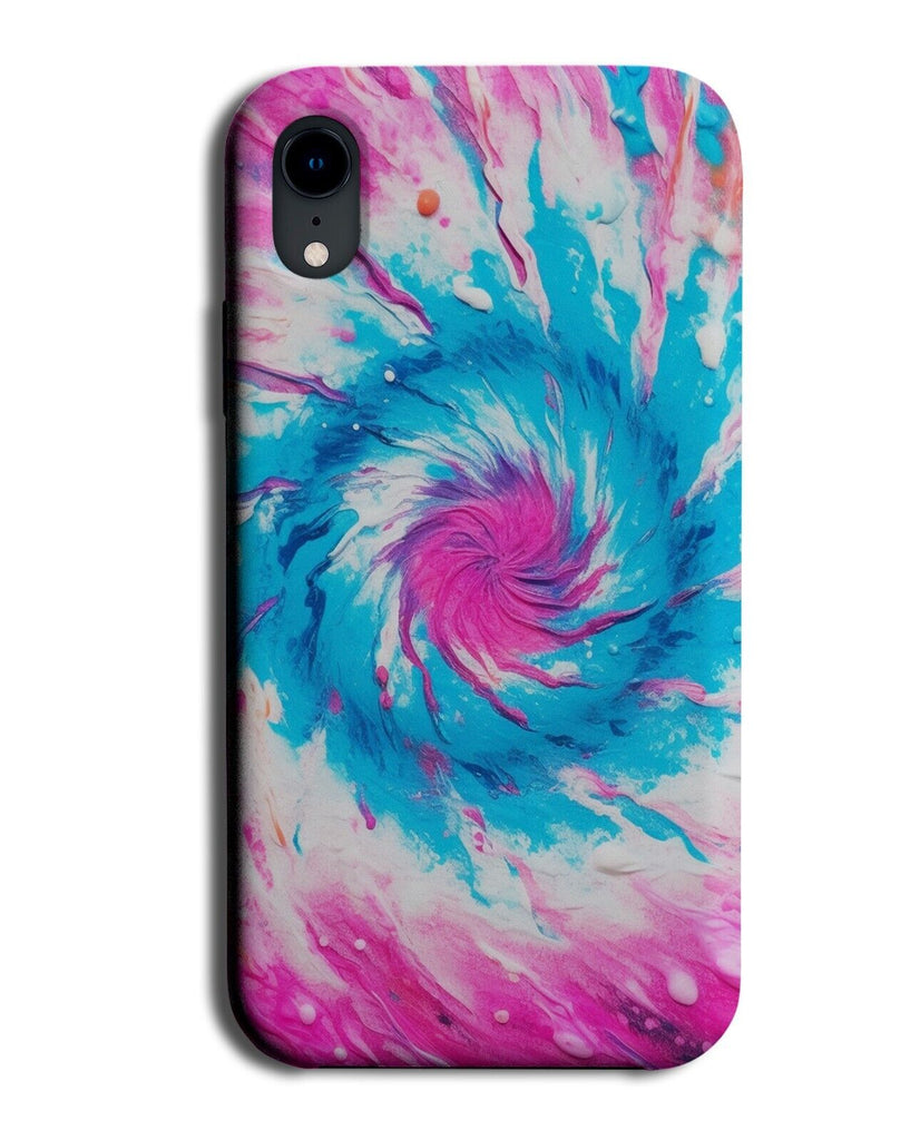 Watercolour Blue Tie Dye Spiral Phone Case Cover Design Water Colour 60s CT91