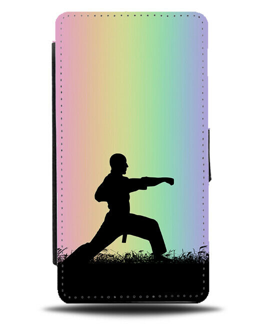 Judo Flip Cover Wallet Phone Case Martial Arts Taekwondo Colourful Rainbow i658