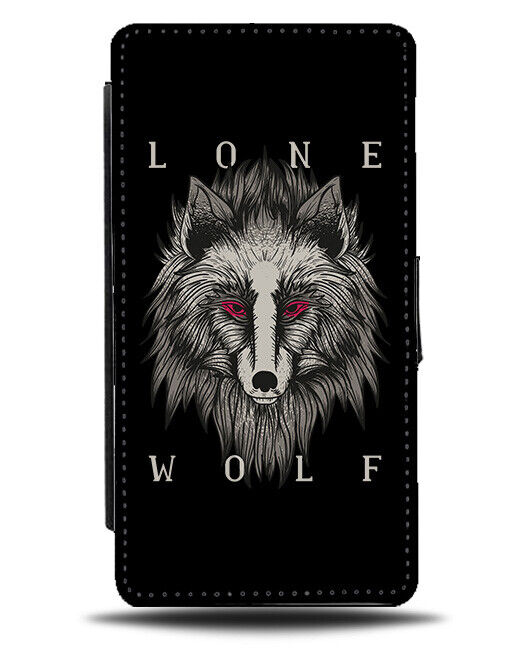 Lone Wolf Flip Wallet Case Loner Wolves Head Face Antisocial Anti Social K456