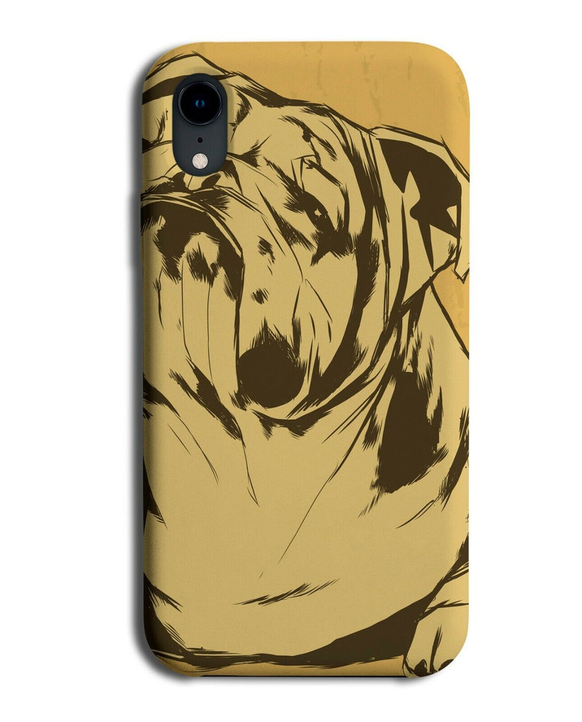 Artistic Bulldog Drawing Print Phone Cover Case Outline Stencil Bull Dog J070