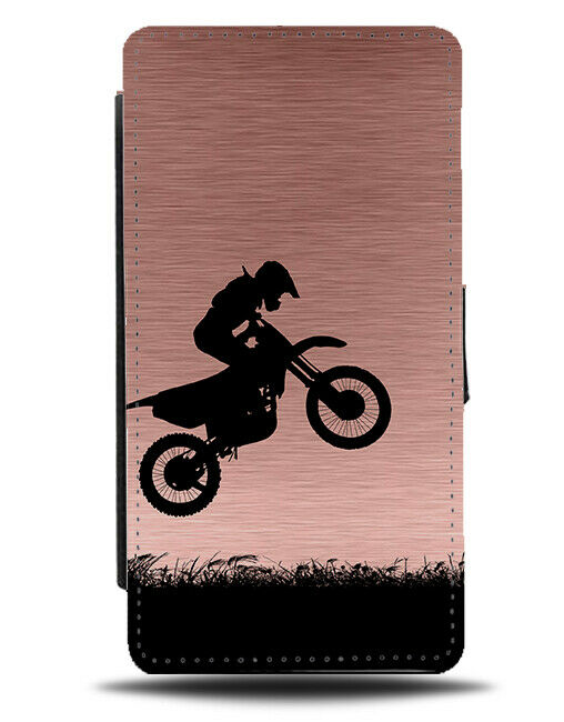 Motorbike Flip Cover Wallet Phone Case Motor Bike Bikes Helmet Rose Gold i682