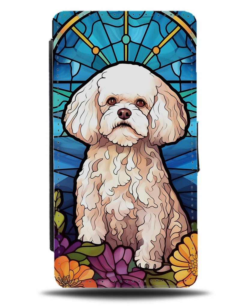 Bichon Frise Stained Glass Window Design Flip Wallet Case Artwork Novelty DB87