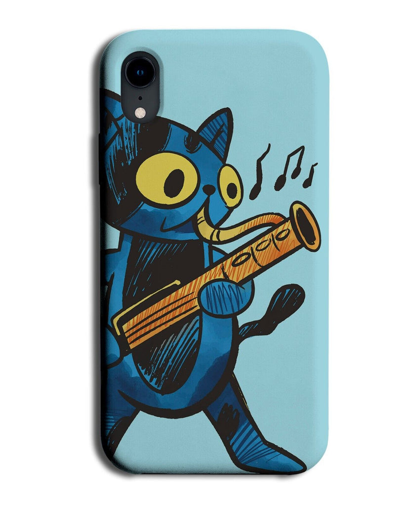 Cat Playing The Bassoon Phone Case Cover Cartoon Cats Bassoons Design Photo P487