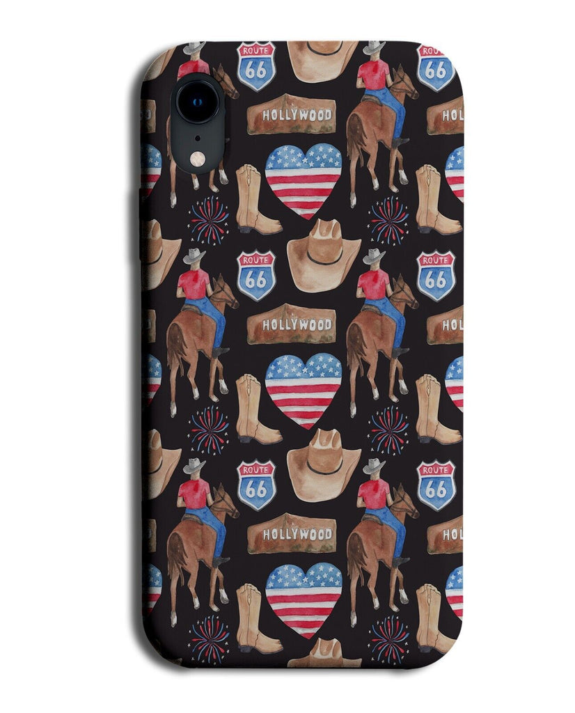 Texas Route 66 Pattern Phone Case Cover American America Cowboy Highway CI75
