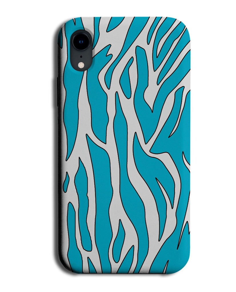 Baby Blue Zebra Stripes Phone Case Cover Zebras Skin Lines Pattern Design CW72