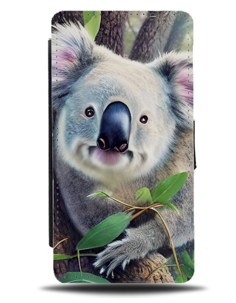 Happy Koala Bear Flip Wallet Case Koalas Bears Smiling Big Nose Jungle Tree DB10