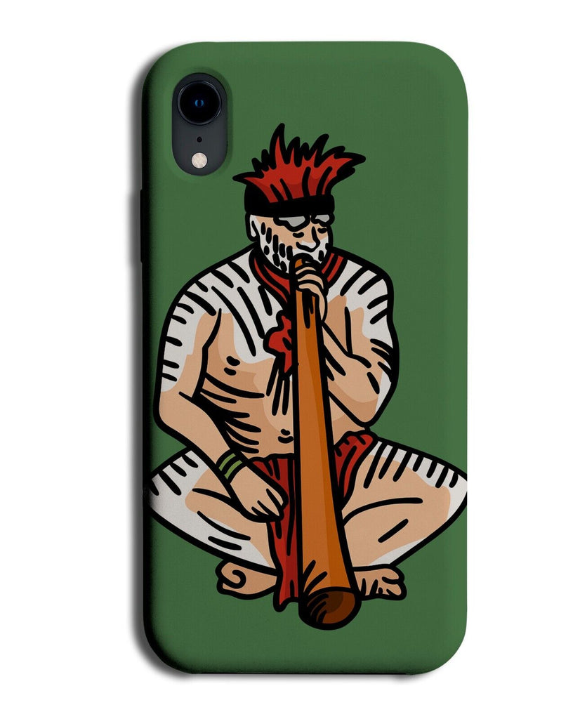 Aboriginal Cartoon Playing The Didgeridoo Phone Case Cover Aborigine Music Q227