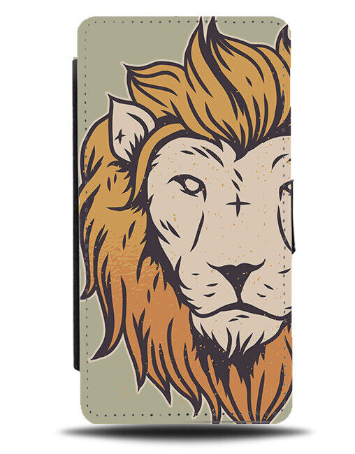 Prison Lion Flip Wallet Case Funny Cross Head Tattoo Gangster Prisoner J697