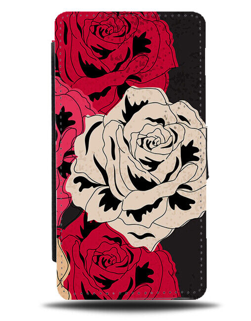 Gothic Roses Flowers Flip Wallet Case Rose Floral Goth Emo Dark Grunge K903