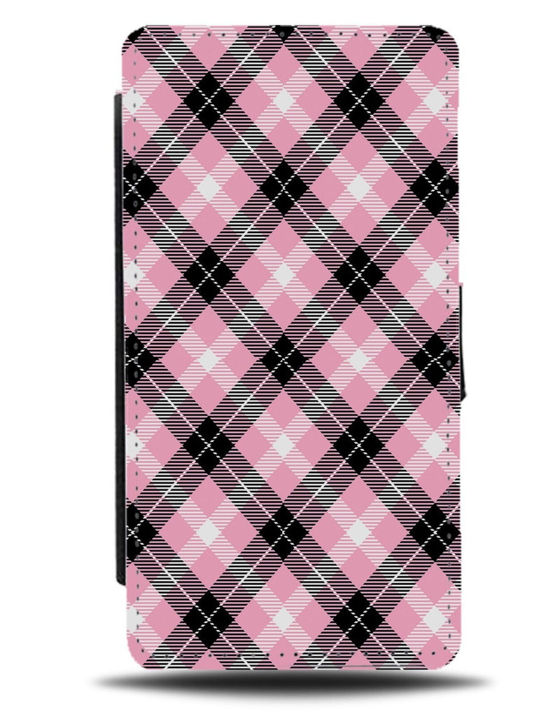 Pink Gingham Flip Wallet Case Flannel Pattern Style Print Tartan Squares AY78