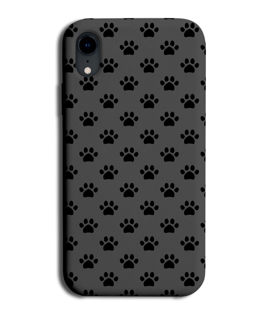 Dark Grey and Black Paw Prints Phone Case Cover Print Paws Shapes Shape CN29