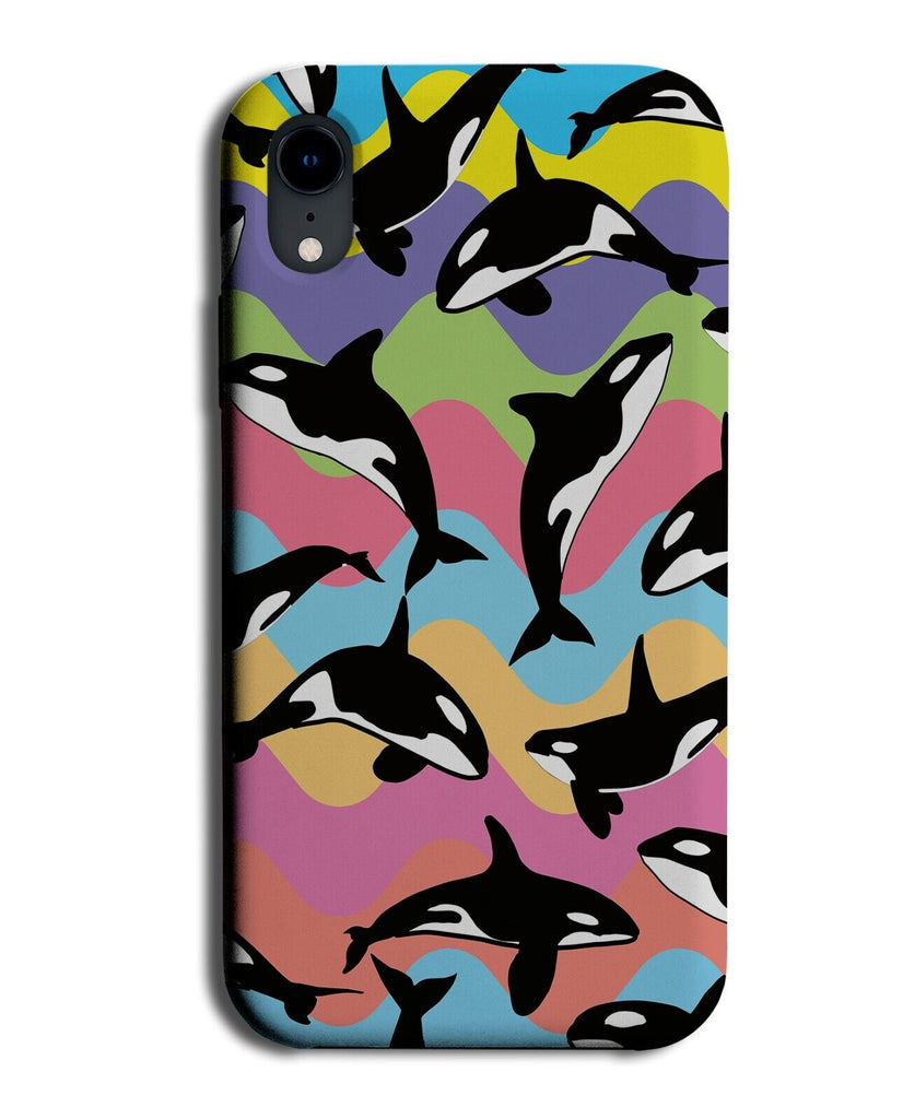 Colourful Rainbow Orcas Design Phone Case Cover Orca Killer Whale Whales AX60